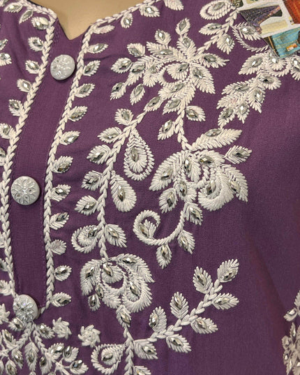 Violet : Chikankari kurti - Kurti Connection USA