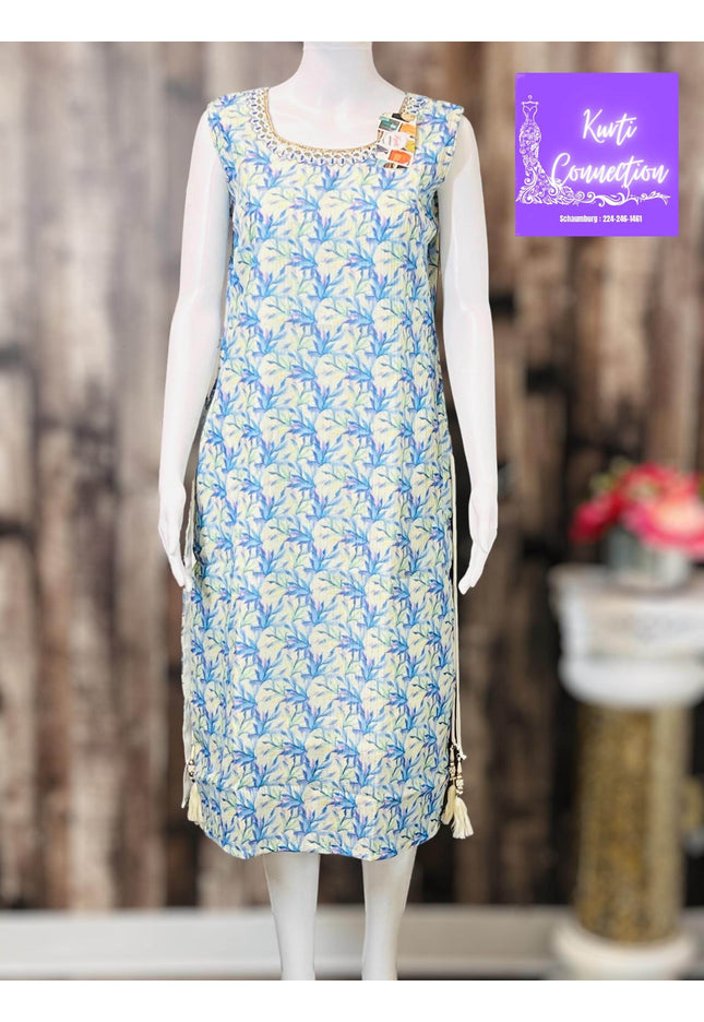 Georgette kurti, light sequin work, Indian kurti - Kurti Connection USA