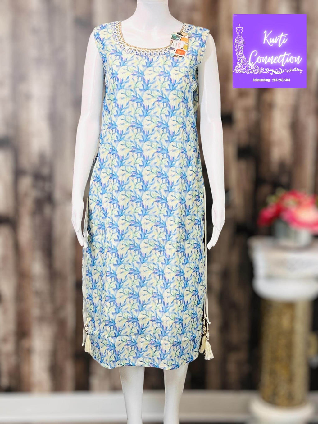 Georgette kurti, light sequin work, Indian kurti - Kurti Connection USA