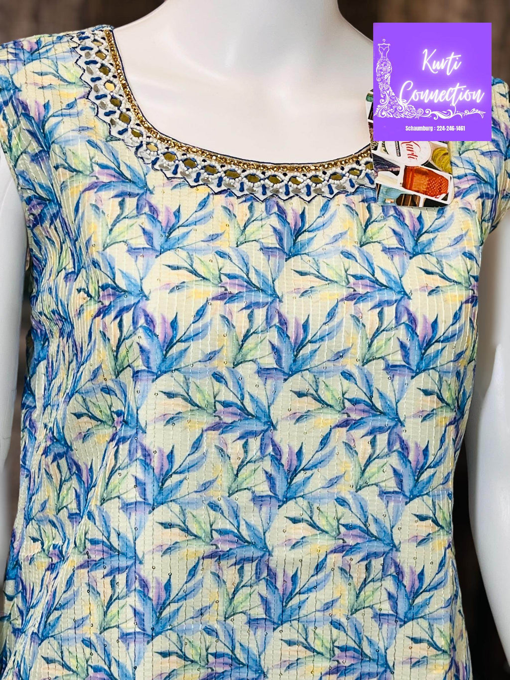 Georgette kurti, light sequin work, Indian kurti - Kurti Connection USA