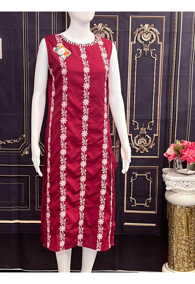 Embroidered kurti - Kurti Connection USA