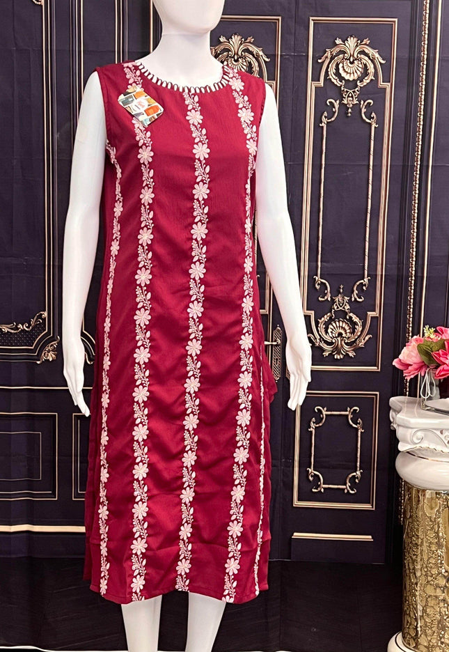 Embroidered kurti - Kurti Connection USA