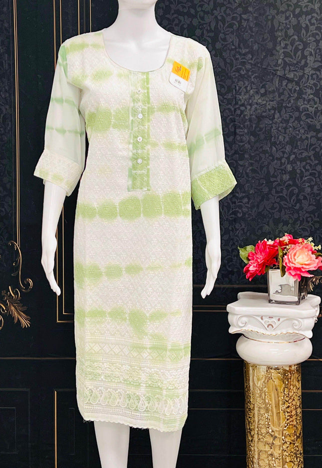 Chiffon chikankari kurti : SALE - Kurti Connection USA