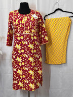Pure cotton kurti pant set - Kurti Connection USA