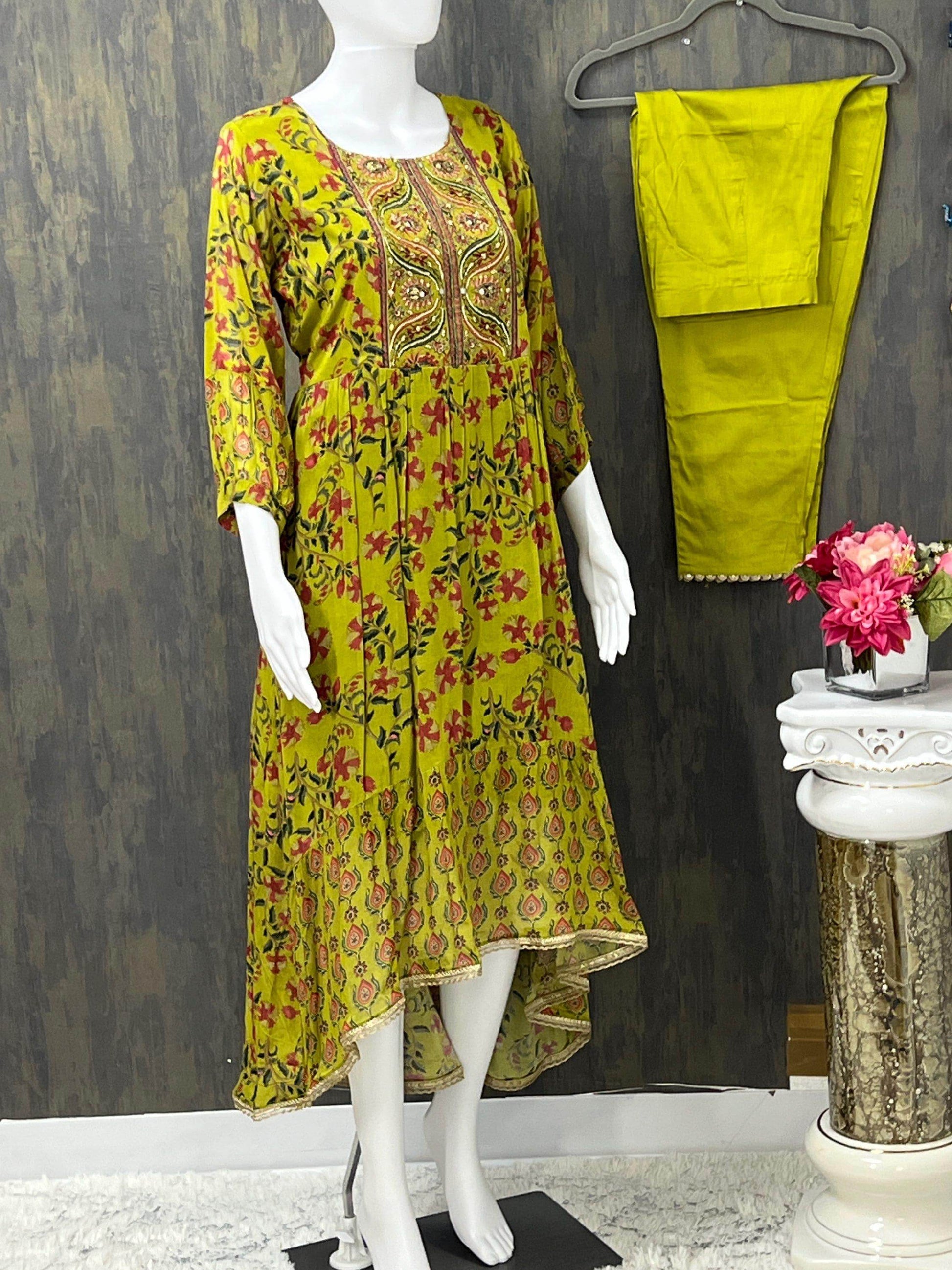 Pure Chiffon party wear kurti set - Kurti Connection USA