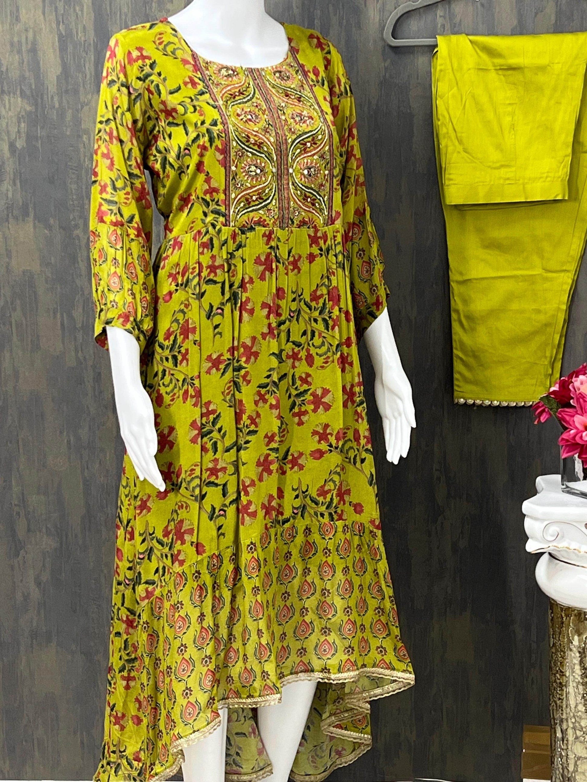 Pure Chiffon party wear kurti set - Kurti Connection USA