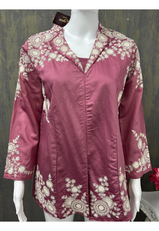Silk short kurti - Kurti Connection USA