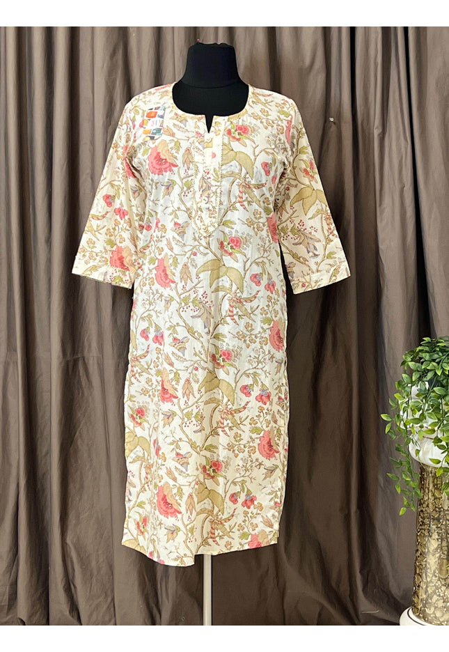 Mulmul cotton kurti - Kurti Connection USA