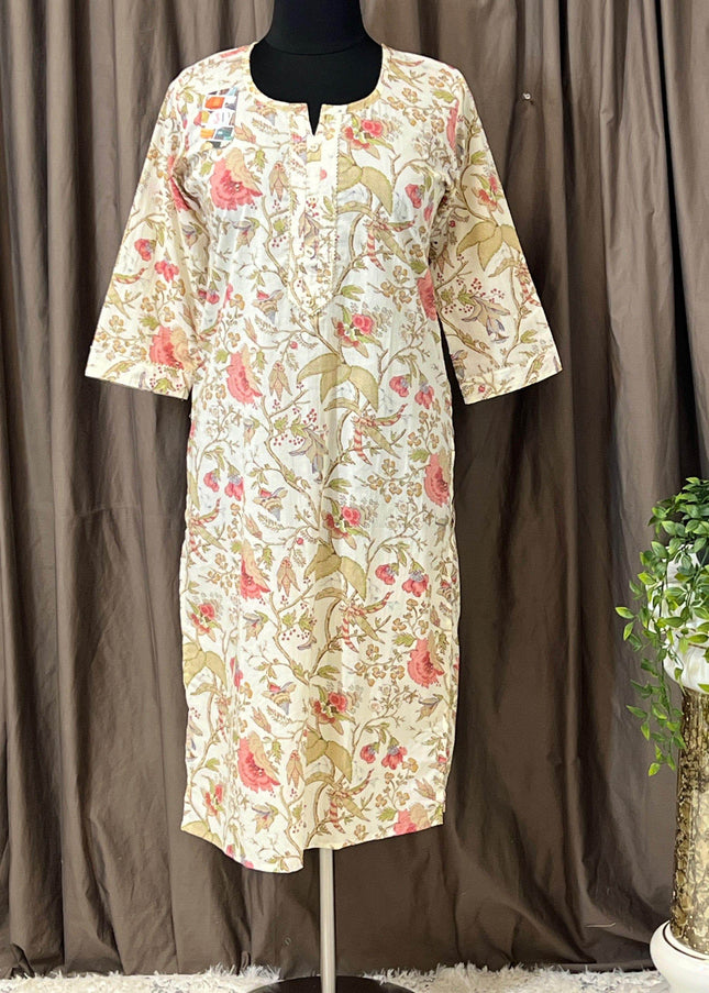 Mulmul cotton kurti - Kurti Connection USA