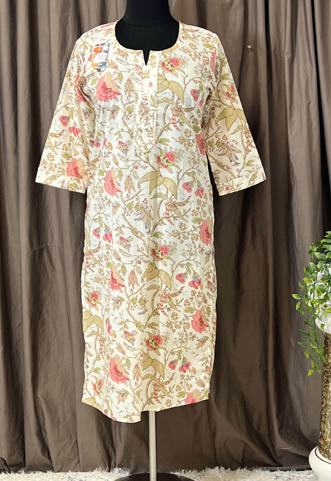 Mulmul cotton kurti - Kurti Connection USA