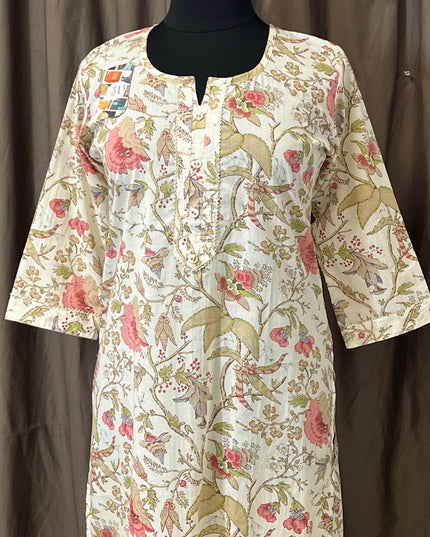 Mulmul cotton kurti - Kurti Connection USA