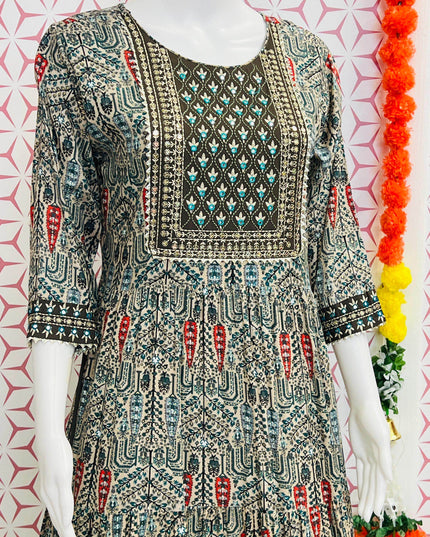 Rayon kurti | printed kurti - Kurti Connection USA