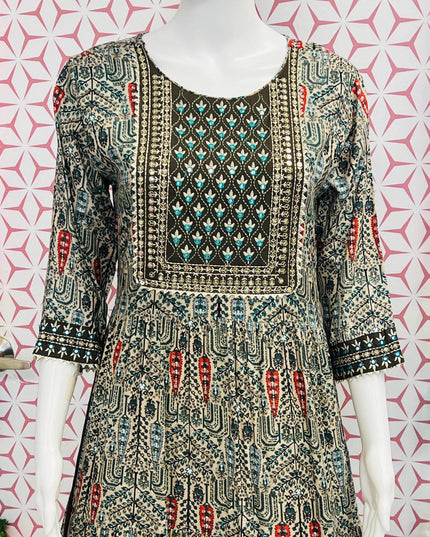 Rayon kurti | printed kurti - Kurti Connection USA