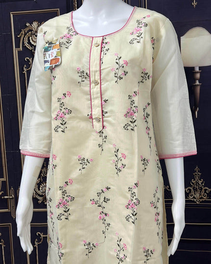 Chanderi silk kurti - Kurti Connection USA