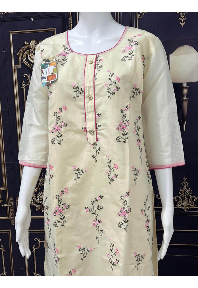 Chanderi silk kurti - Kurti Connection USA