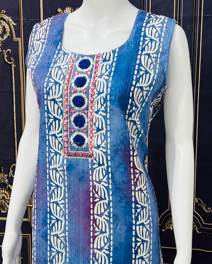 Batik print kurti with full lining - Kurti Connection USA