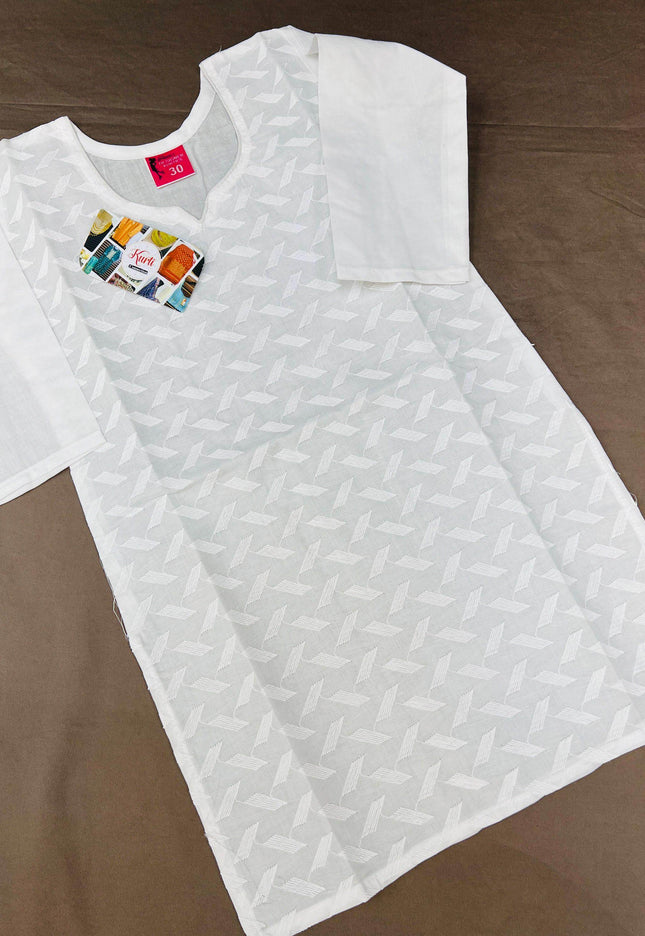 Cotton chikankari kurti for girls - Kurti Connection USA