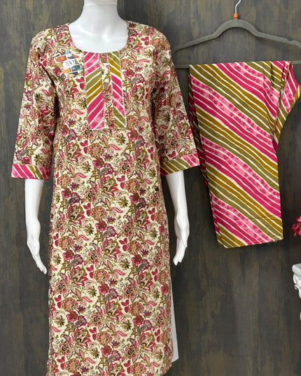 Cotton Kurti Pant set - Kurti Connection USA