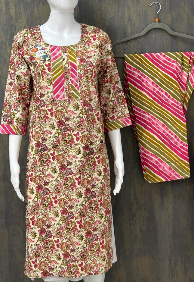 Cotton Kurti Pant set - Kurti Connection USA