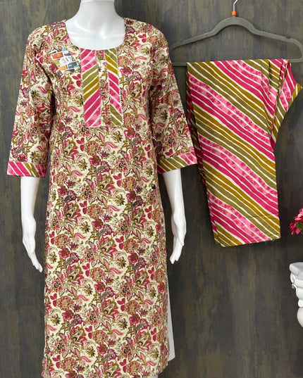 Cotton Kurti Pant set - Kurti Connection USA