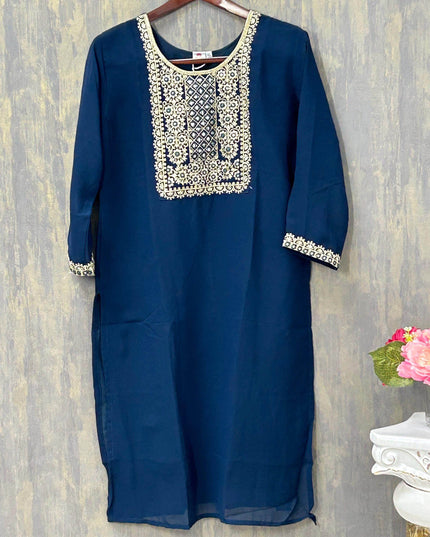 Georgette kurti | tunic - Kurti Connection USA