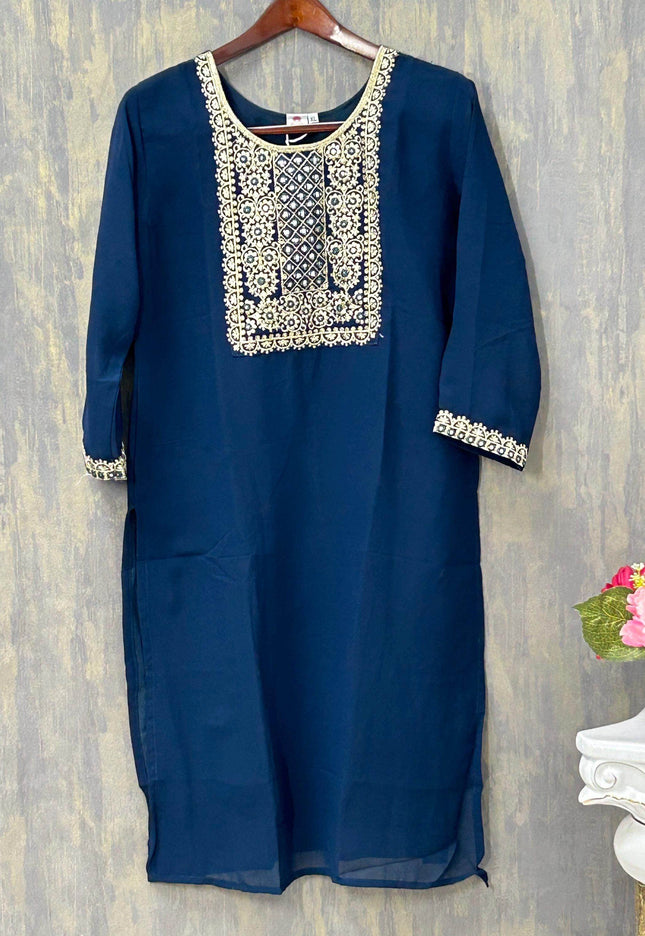 Georgette kurti | tunic - Kurti Connection USA