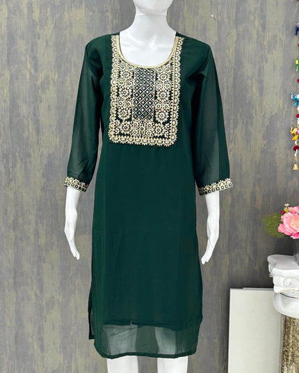 Georgette kurti | tunic - Kurti Connection USA