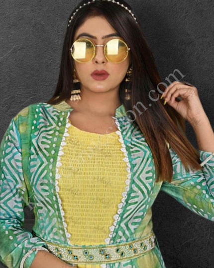 Rayon Kurti with jacket - Kurti Connection USA
