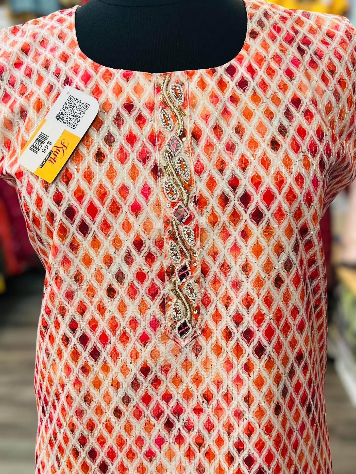 Printed Kurti | Sleeves attached inside - Kurti Connection USA