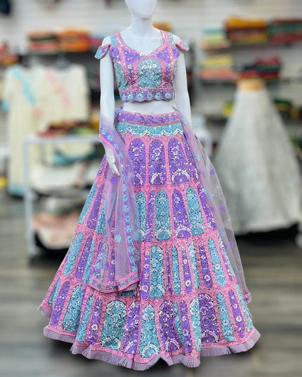 Heavy Bridal Lehenga | semi bridal Lehenga - Kurti Connection USA