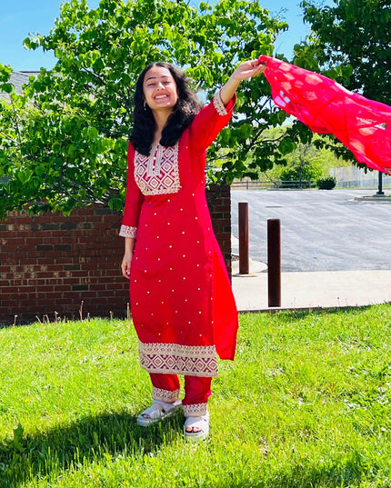 Soft silk salwar kameez set - Kurti Connection USA