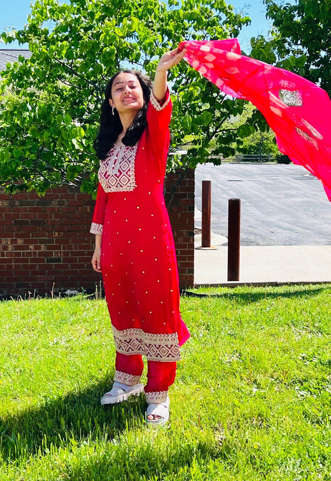 Soft silk salwar kameez set - Kurti Connection USA