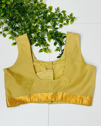 Cotton Blouse | Beige - Kurti Connection USA