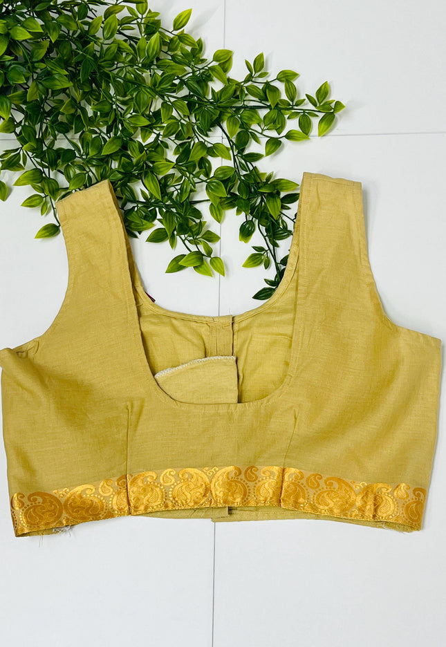 Cotton Blouse | Beige - Kurti Connection USA