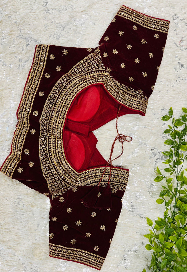 Velvet blouse - Kurti Connection USA