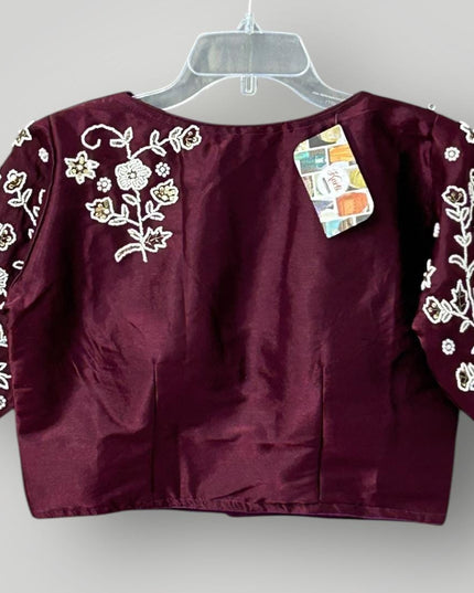 Silk Blouse | Pearl work - Kurti Connection USA