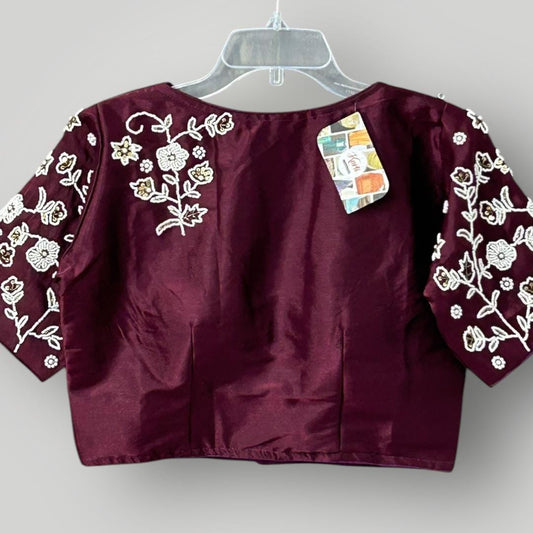 Silk Blouse | Pearl work