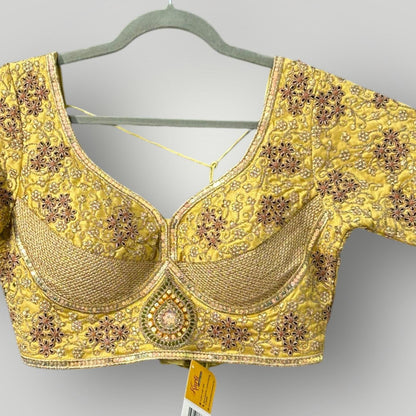Golden Blouse | sabyasachi cut blouse