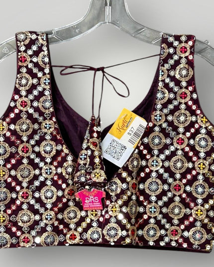 Readymade blouse | Wine color - Kurti Connection USA