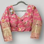 Pink Banarasi blouse - Kurti Connection USA