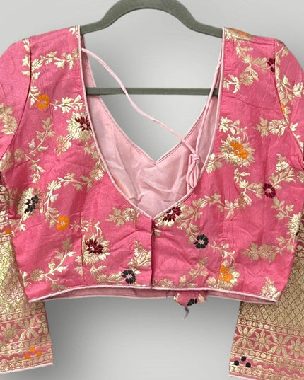 Pink Banarasi blouse - Kurti Connection USA