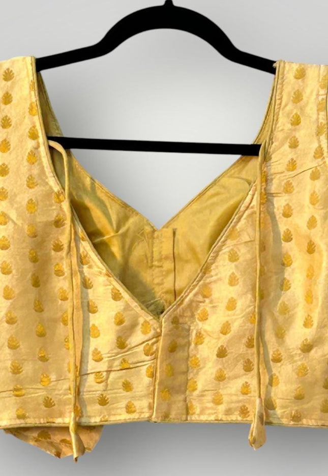Sleeveless gold blouse - Kurti Connection USA