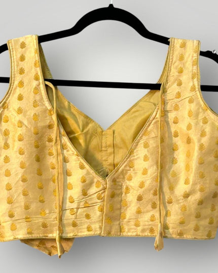 Sleeveless gold blouse - Kurti Connection USA