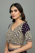 Heavy work blouse | purple blouse for saree/lehenga - Kurti Connection USA