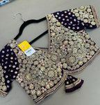 Heavy work blouse | purple blouse for saree/lehenga - Kurti Connection USA