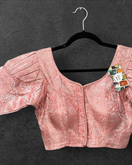Peach silver blouse - Kurti Connection USA