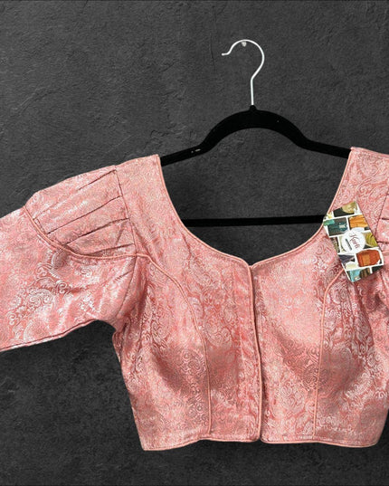Peach silver blouse - Kurti Connection USA