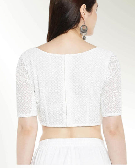 1215 Off white blouse | plus size blouses - Kurti Connection USA