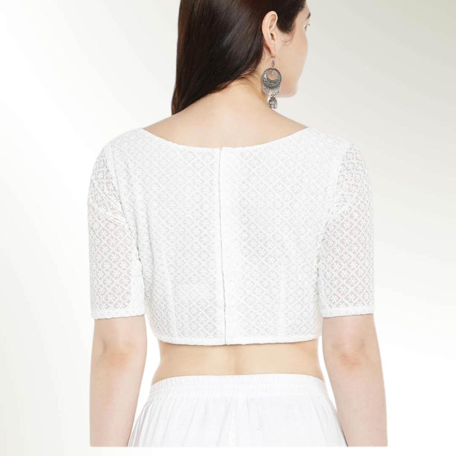 1215 Off white blouse | plus size blouses - Kurti Connection USA