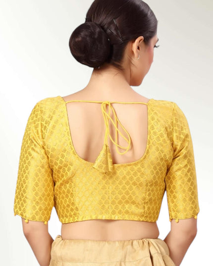 Plus size blouses for saree | light yellow - Kurti Connection USA
